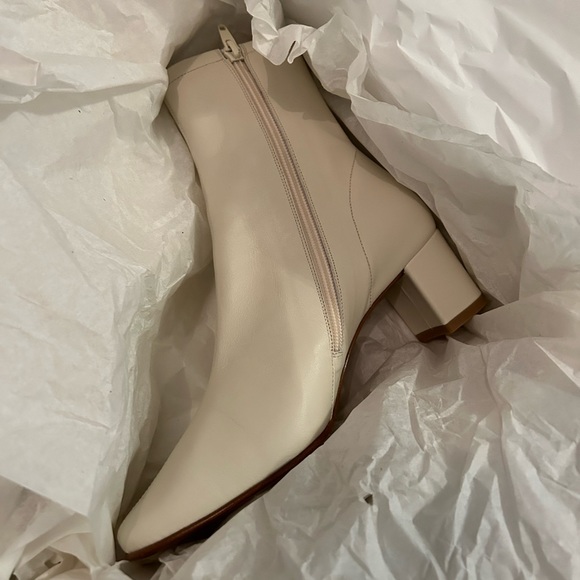 BY FAR Sofia White Leather Boots - Picture 7 of 12